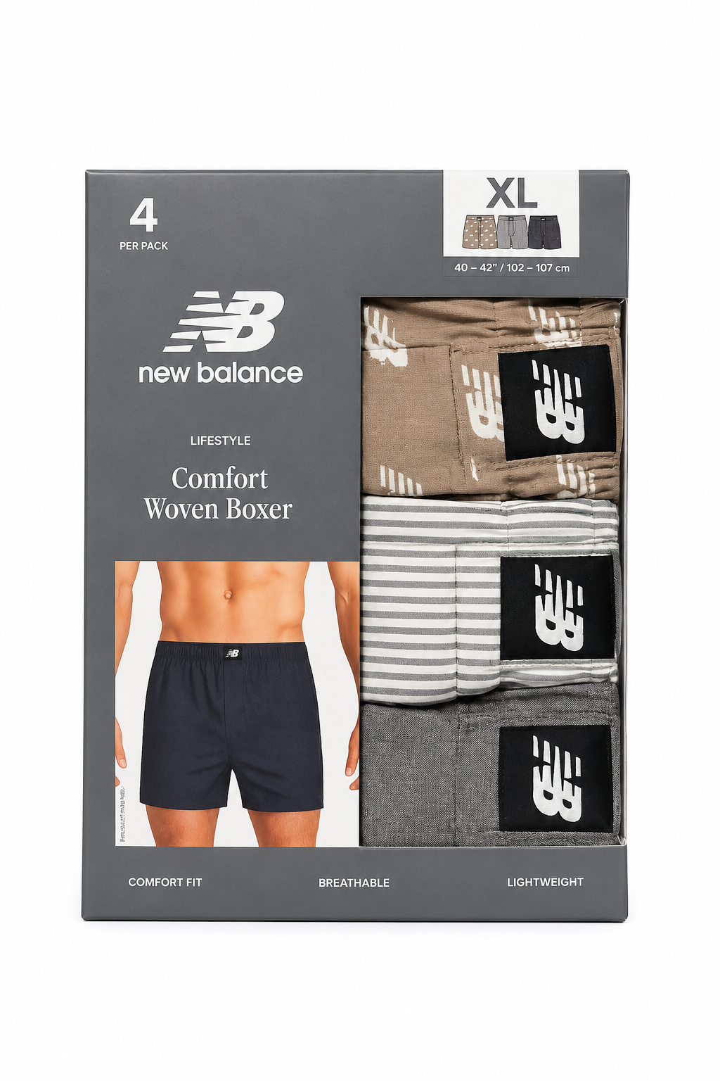 New Balance Comfort Woven Boxer 3 Pack Talla XL