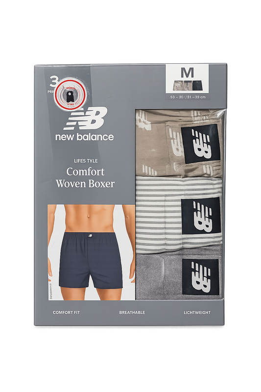 New Balance Comfort Woven Boxer 3 Pack  Talla M